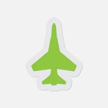 Simple green icon - fighter Stock Illustration