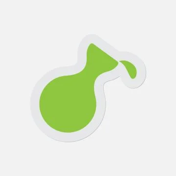 Simple green icon - flask with a drop Stock Illustration