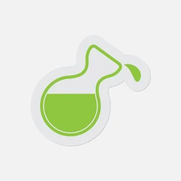 Simple green icon - flask with a drop Stock Illustration