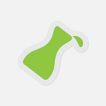 Simple green icon, flask with a drop Stock Illustration