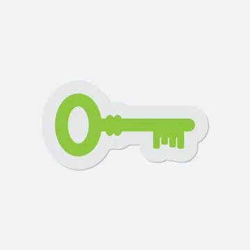 Simple green icon - key Stock Illustration