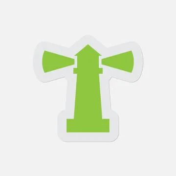Simple green icon - lighthouse Stock Illustration