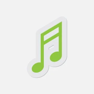 Simple green icon - musical note Stock Illustration