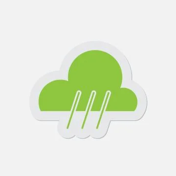 Simple green icon - rainy Stock Illustration