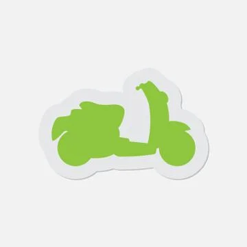 Simple green icon - scooter Illustrazione stock
