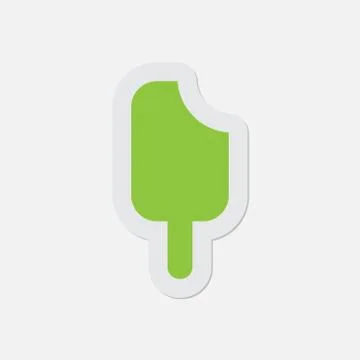 Simple green icon - stick ice cream Stock Illustration