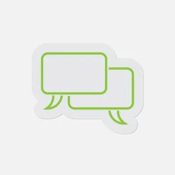 Simple green icon, two outline speech bubbles Stock Illustration