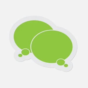 Simple green icon - two thinking speech bubbles Illustrazione stock