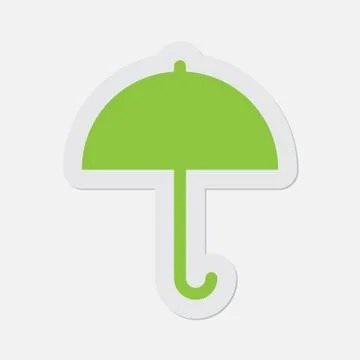 Simple green icon - umbrella Illustrazione stock