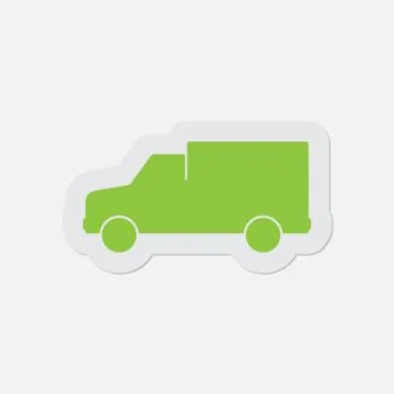 Simple green icon - van Stock Illustration