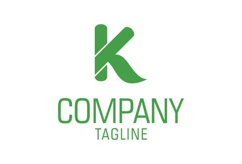 Simple Green Initial Letter K Logo Design	 Stock Illustration