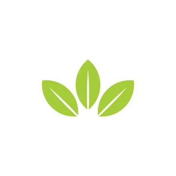 Simple green leaf geometric logo vector 스톡 일러스트