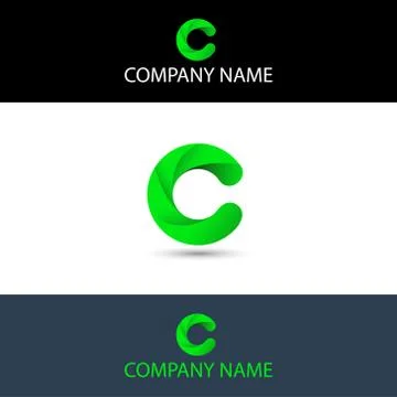 Simple Green Letter C Logo Stock-Illustration