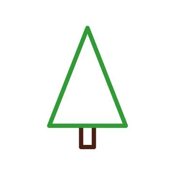 Simple green pine tree icon. Concept of nature, ecology, and holiday. Stock Illustration