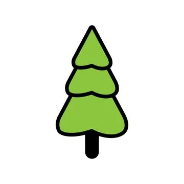 Simple green pine tree vector icon illustration 스톡 일러스트