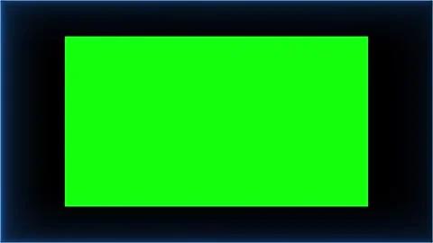 Simple green screen rectangle frame with glowing blue neon border dynamic m.. Stock Footage 334829623