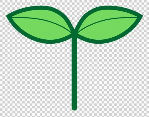 Simple green seed leaf icon Stock Illustration