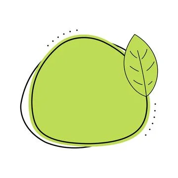 Simple green shape with leaf element representing nature and sustainability Stock Illustration