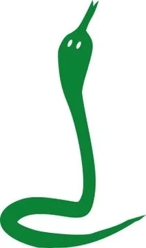 Simple green snake Illustration