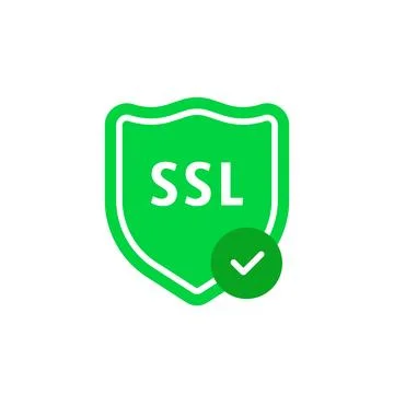 Simple green ssl shield with checkmark Illustration