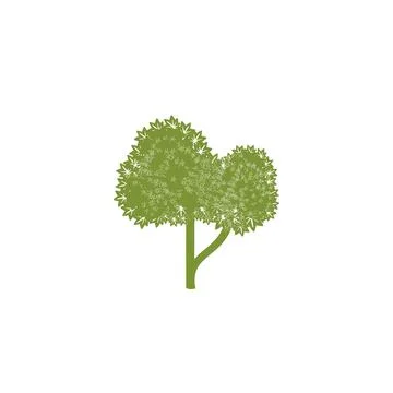Simple green star tree logo and vector icon Illustrazione stock