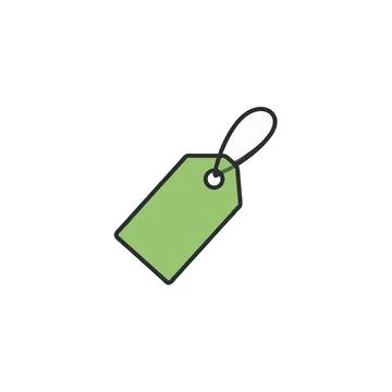 A Simple Green Tag Illustration Representing Value and Pricing Concepts wit.. Stock Illustration