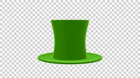 A simple green top hat isolated on a transparent background for easy use Illustrazione stock