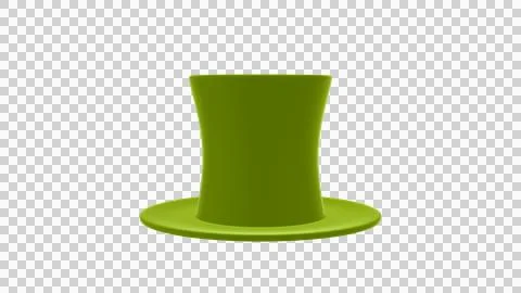 A simple green top hat on a transparent background for design Stock Illustration