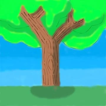 Simple Green Tree Digital Art. Stock Illustration