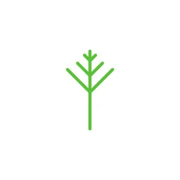 Simple Green Tree icon. Vector illustration isolated on white background. Stock Illustration