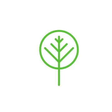 Simple Green Tree icon. Vector illustration isolated on white background. Stock Illustration