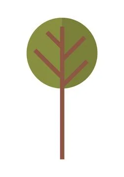 A simple green tree icon on a white background, emphasizing environmental hea Stock Illustration