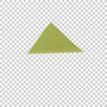 A simple green triangle shape icon isolated as a flat geometric design elem.. Stock Photos