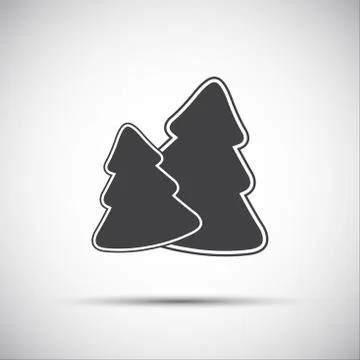 Simple grey icon of two christmas tree, vector illustration 스톡 일러스트
