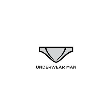 Simple grey under ware man short logo Stock Illustration