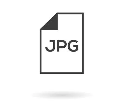Simple greyscale icon of sheet (file) and JPG text inside Stock Illustration