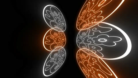 Simple groovy neon lines lights drawing happy easter egg decoration animatio Stock Footage 234644983