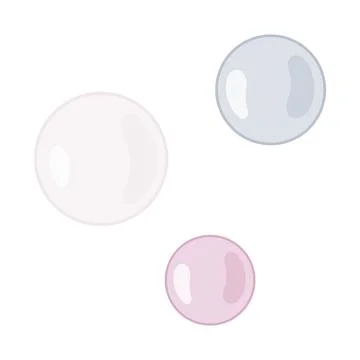 Simple Group of Pastel Bubbles Illustration Stock Illustration