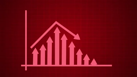 Simple growth chart upward arrows and a rising line showing business succes.. 스톡 동영상 336876281