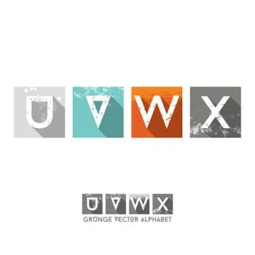 Simple Grunge Flat Alphabet Illustrazione stock