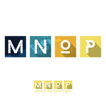 Simple Grunge Flat Alphabet Stock Illustration