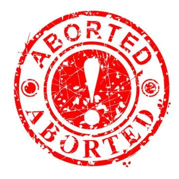 Simple Grunge Vector Circle Red Rubber Stamp Effect, Aborted, Isolated on Whi Stock Illustration