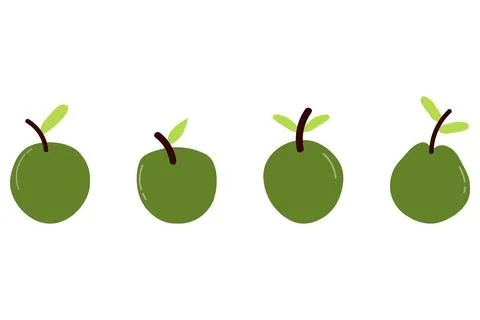 Simple guava fruit icon set Stock Illustration
