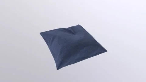 Simple guide to creating a denim pillow in your living room Stock Footage 283234236