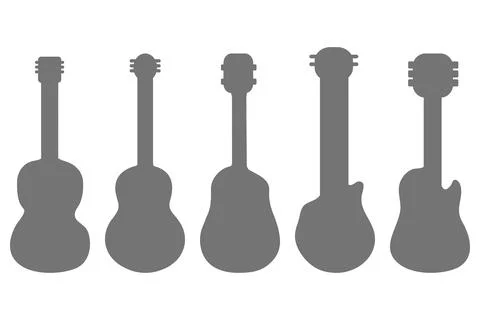 Simple guitar illustration design set Stock Illustration