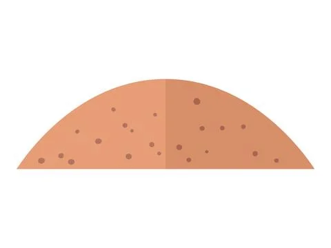 Simple Half Circle with Dots Illustration in Minimalist Design Stock Illustration