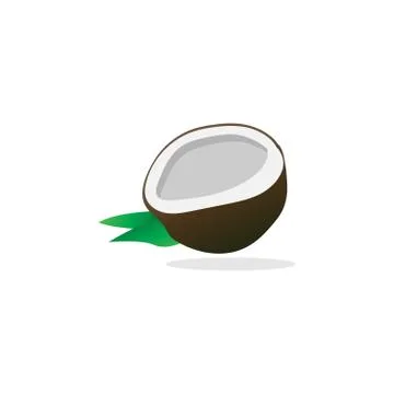 Simple half coconut vector Illustrazione stock