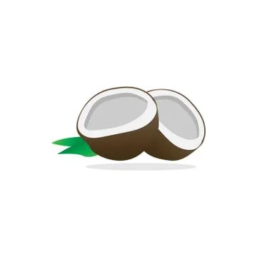 Simple half coconut vector Illustrazione stock
