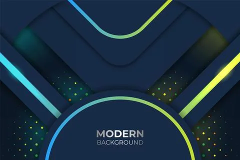 Simple Halftone Modern Circle Blue and Yellow Background Stock Illustration