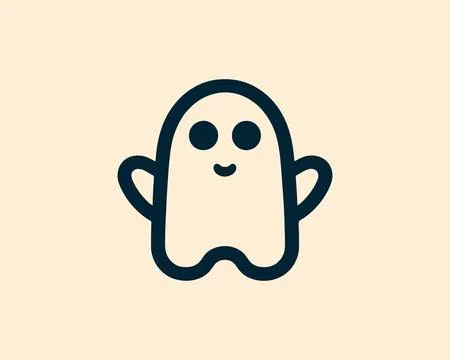Simple halloween ghost vector logo icon Stock Illustration
